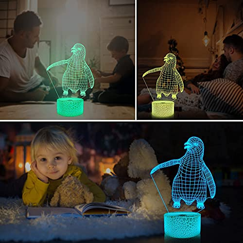 Lámpara Nocturna Con Forma De Pingüino Amonita, Lámpara 3d I