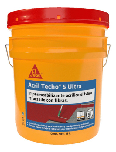 Acril Techo 5 Ultra, Afibratado Y Aislante Térmico