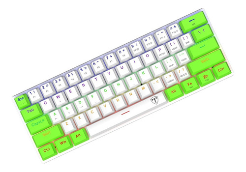 Imagen 3 de 7 de Teclado T-dagger T-tgk321-gw-br Arena White/green Sw Brown *