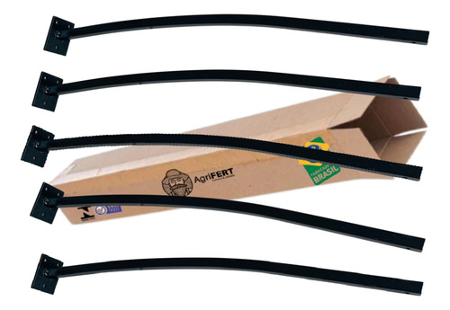 Kit 5 Suportes Haste Metal P/ Refletor Led Fachada 60cm Curv