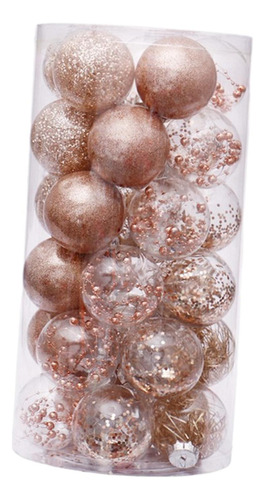 24x Bolas De Navidad Adornos Decoración De Dorado Champagne
