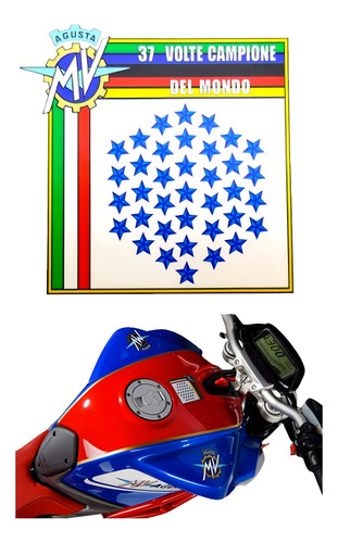 Kit Adesivo Para Mv Agusta F4 15197 Cor AMARELO/VERMELHO/VERDE