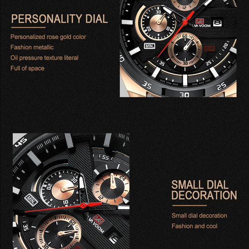 Reloj De Correa De Acero Con Calendario Clásico Va Va Voom 2