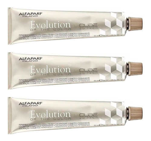 3 Tinturas Alfaparf Evolution Coloracion Cabello X 60 Gr