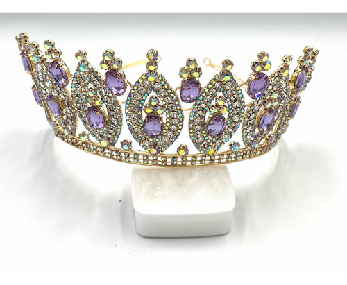 Corona Tiara Reina Carnaval Cristales Comunion Novia Xv L101