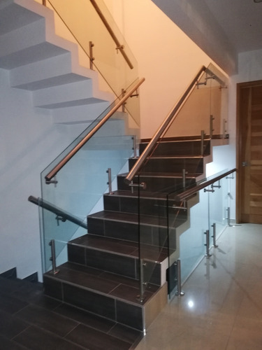 Barandal Vidrio / Escalera C/pasamanos Mod.poste Monterrey