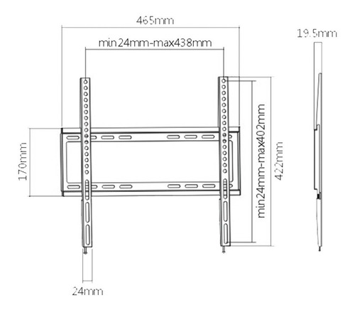 Soporte Shirka SK-471 de pared para TV/Monitor de 32" a 65" negro