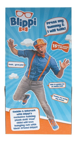 Peluche Muñeco Blippi Con 15 Sonidos Y Frases 45 Cm Edu