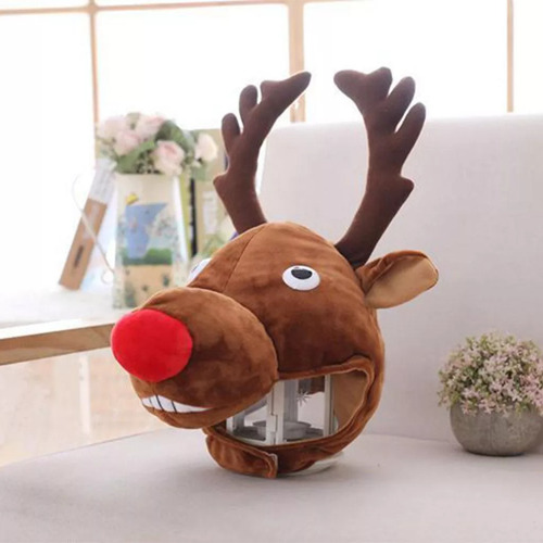 2 Sombreros Navideños De Felpa Con Diseño De Reno, Decoració