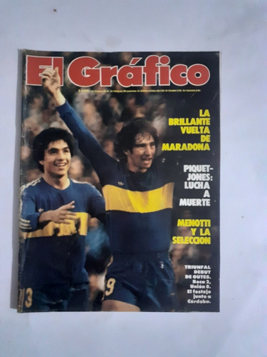 El Gráfico 3180 Argentinos 6 San Lorenzo Mdp 0, Maradona 100