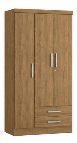 Closet Yardas 3 Puertas - 2 Cajones Modelo S443 Teca Color Nogal