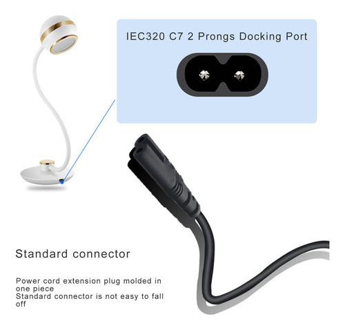 Cable De Alimentación Eu 2 Ranuras A Iec320 C7, 2 Clavijas,
