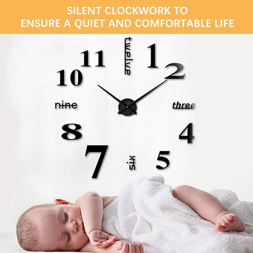 Cugbo Diy Reloj De Pared Moderno Grande 3d Pegatizas De Espe