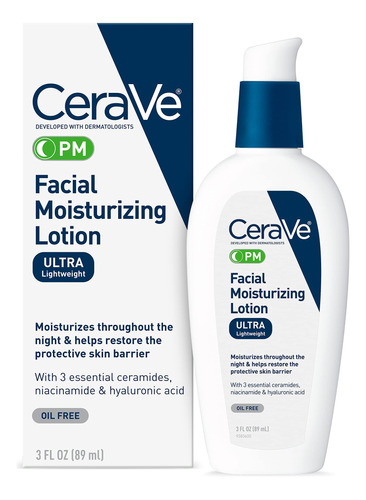 Cerave Loción Hidratante Facial Pm Ultra Ligero, Pm