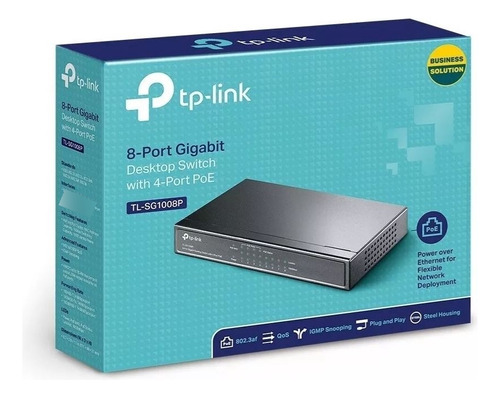 Switch Gigabit 4 Puertos Poe Tp-link Tl-sg1008p 8 Puertos