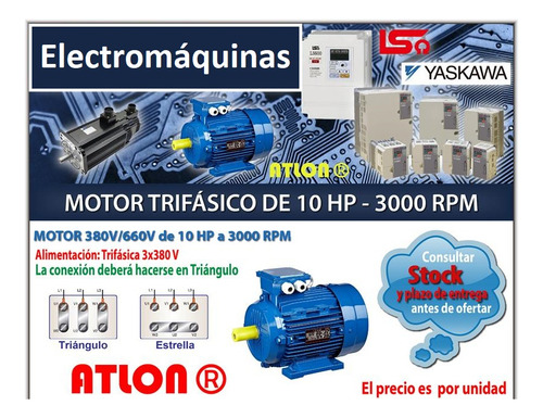 Motor Trifásico De 10 Hp - 3000 Rpm - B3 B34 B35