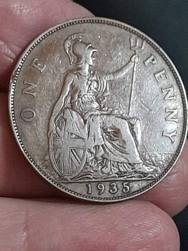 Moneda Inglaterra 1 Penny 1935 Km#838 Ref 477 Libro 3