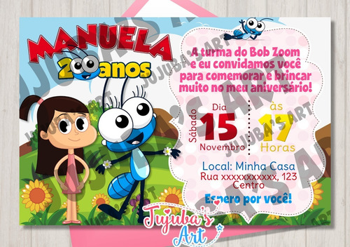 Arte Digital Convite Bob Zoom Para Menina | Parcelamento sem juros Arte Digital Convite Bob Zoom Para Menina | Parcelamento sem juros