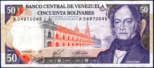 Billete 50 Bolívares X8 Noviembre 3 1988 Andrés Bello