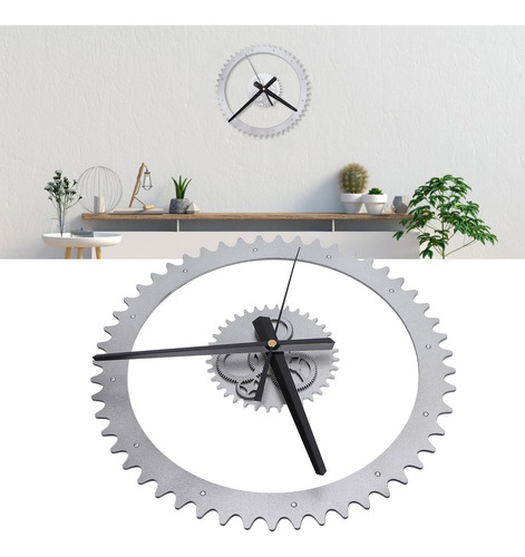 Reloj De Pared Simple Con Engranaje Hueco, Diseño Sin Marco