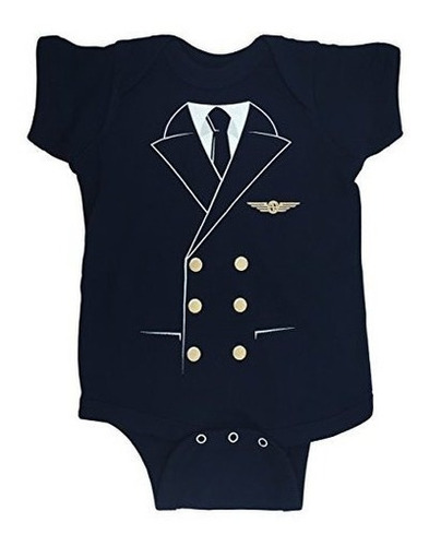 Body Para Bebé De The Pilot Uniform, Azul Marino