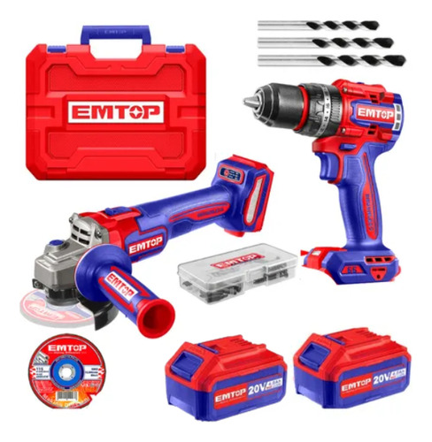 Combo Kit Taladro Percutor + Amoladora Brushless 20v Bateria