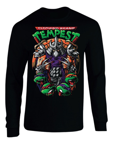 Camiseta Tortugas Ninja Art Manga Larga Camibuso Sueter Geek