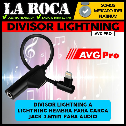 Adaptador Hub 2 En 1 Lightning A Lightning Jack 3.5mm Cuo