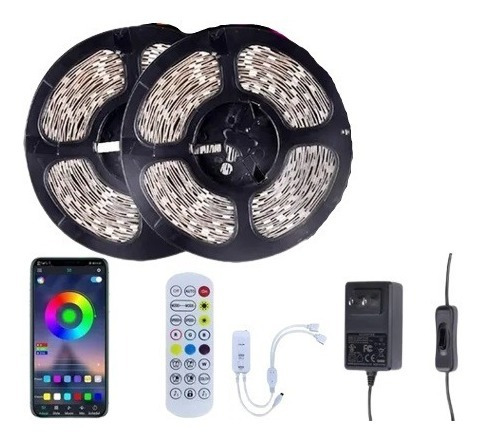 Cinta De Luz Led Rgb 20m Conectiv Bluetooth Micrófono Alta 