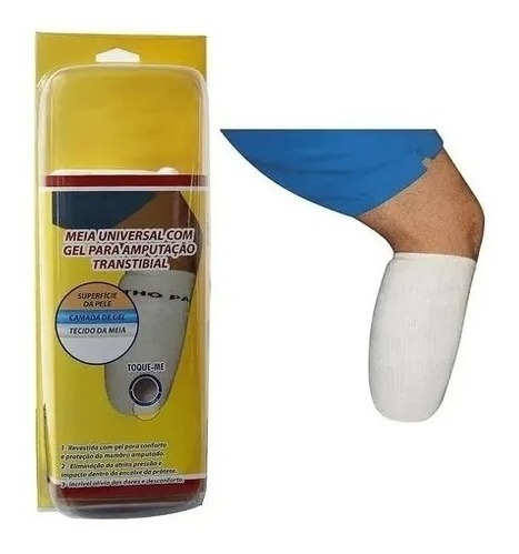 Meia Plus Revestida C/ Duplo Gel Transtibial Para Amputação