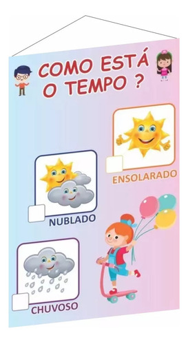 Banner Didático Infantil Escolar Como Está O Tempo - Sil167