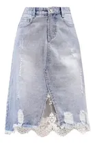 Comprar Faldas Midi De Jean Delgada Para Mujer Fray