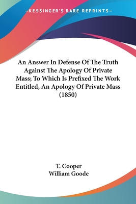 Libro An Answer In Defense Of The Truth Against The Apolo...