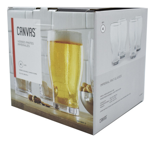 4 Tarros Copas Cerveceros Vasos Cerveza Cristal Beer 568ml Color Transparente