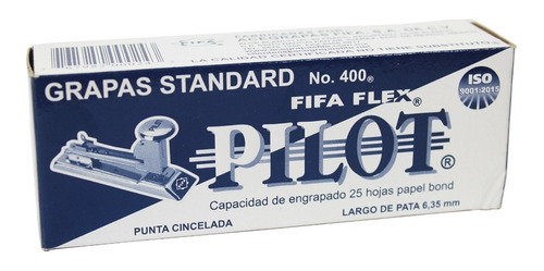 Grapa Estandard Pilot Fifa Flex C/5040 Grapas No.400 25hojas
