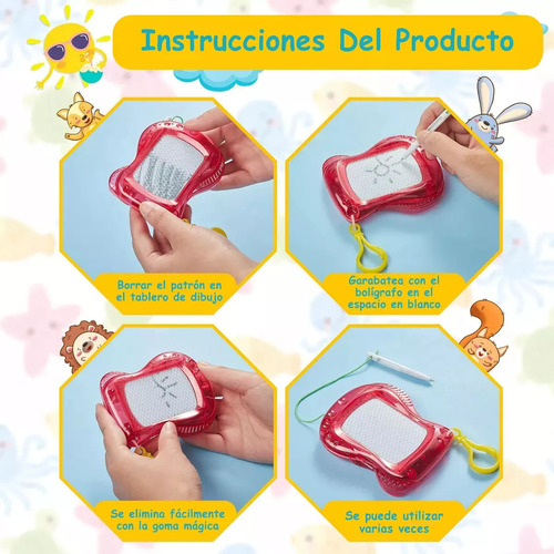 12 Mini Pizarron Magico Tablero Dibujo Magnético Para Niños