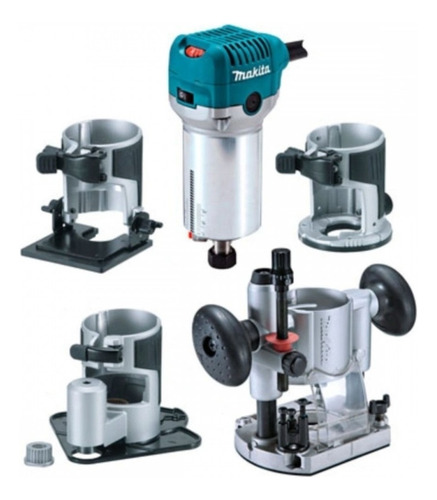 Fresadora 3/8 - 1/4 710w + Set De Bases Makita Rt0700cx3