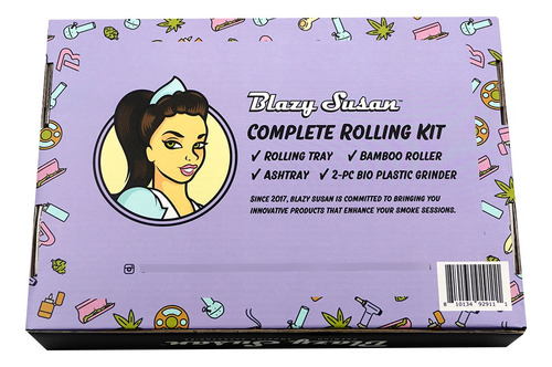 Kit Cenicero, Bandeja, Grinder Y Maquina De Liar Blazy Susan Lila Kit Purple Icon Blazy Susan