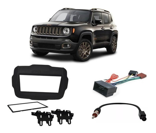 Moldura Jeep Renegade 2 Din + Chicote Original E Antena