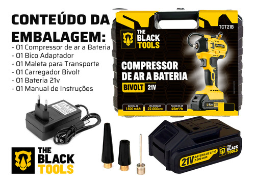 Compressor De Ar 21v + Chave Impacto Sem Escovas Com Maleta