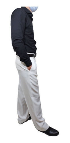 Imagen 4 de 5 de Pantalón De Vestir Blanco Corte Clásico Calidad Premium