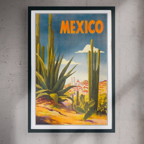 Cuadro 60x40 Turismo - Mexico - Poster Vintage
