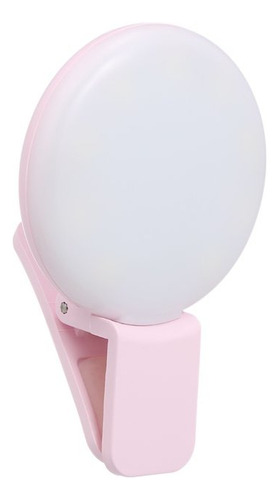 Luz Led Selfie Flash Celular Anillo Cámara Clicshop Color Rosa Claro