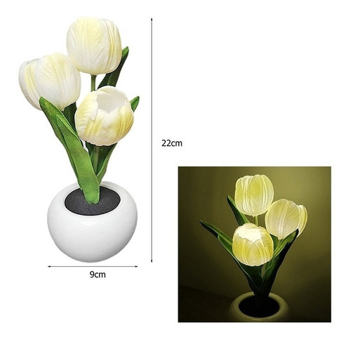 Lámpara De Maceta De Tulipanes De Simulación De Luz De Flor
