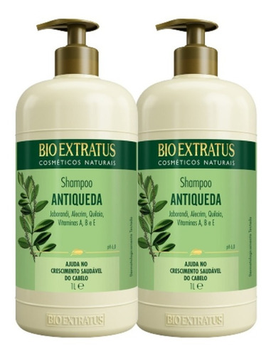 Imagem 1 de 1 de Kit 2 Shampoo Antiqueda Jaborandi 1 Litro Bio Extratus K7827