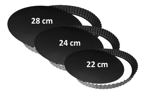 Pack X3 Molde Desmontable Tartaleta Molde Kuchen Molde Pie