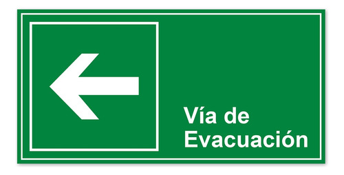 Señalética 34x17cm - Vía De Evacuación Izquierda