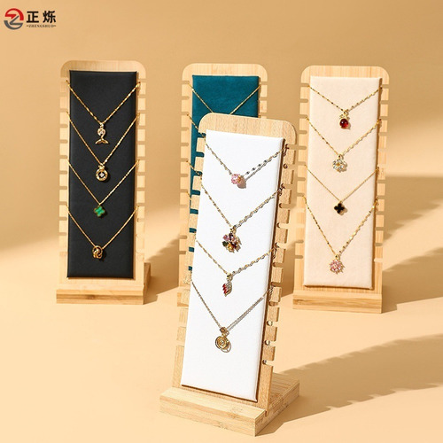 Madera De Bambú, Joyería Collar Display Stand Collar Display
