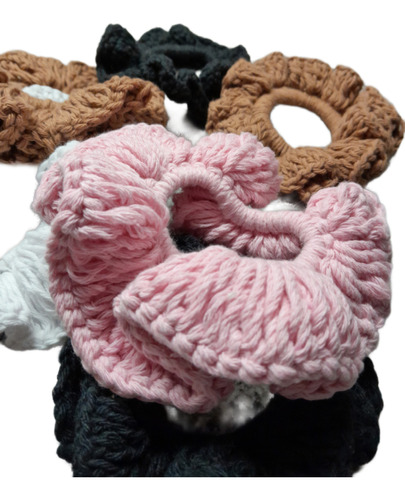 Scrunchies Tejidas Al Crochet 