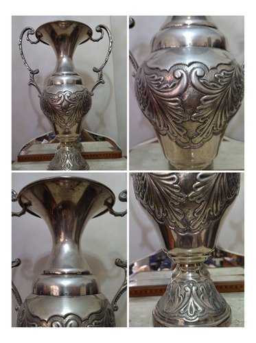 Ânfora Jarra Em Metal Banho De Prata (Usado)